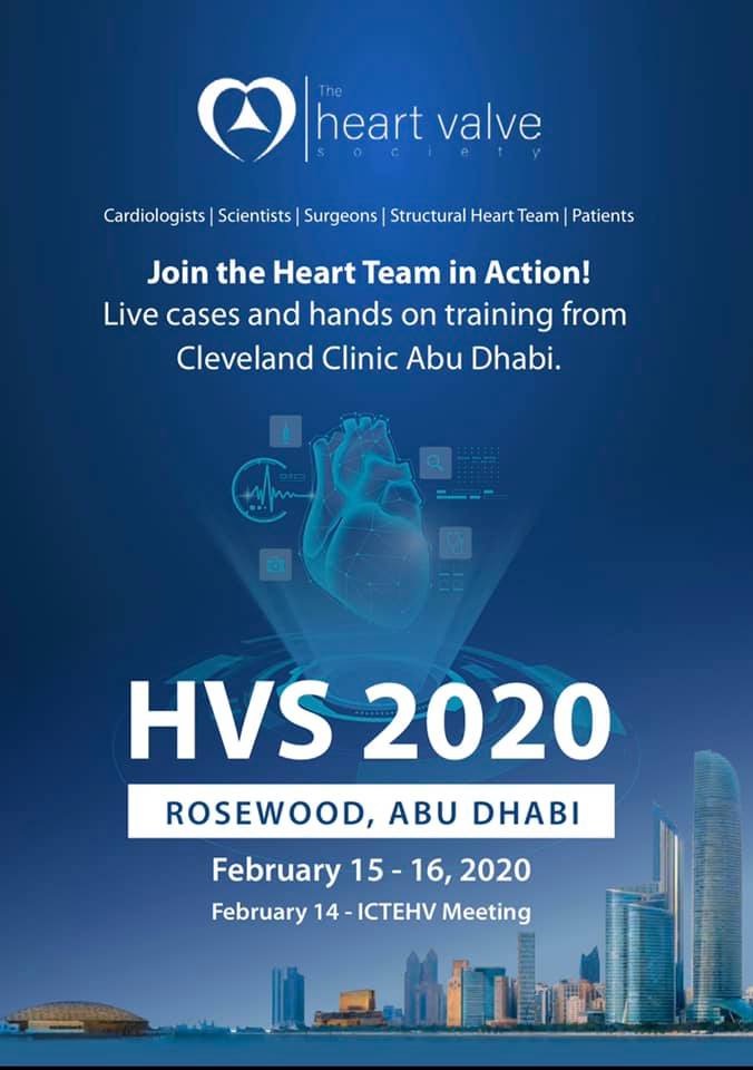 Le PD, Dr med. Aristote PANOS, est invité comme orateur au congrès international sur la Chirurgie des valves du coeur, le 16 février 2020 à Abu-Dhabi.